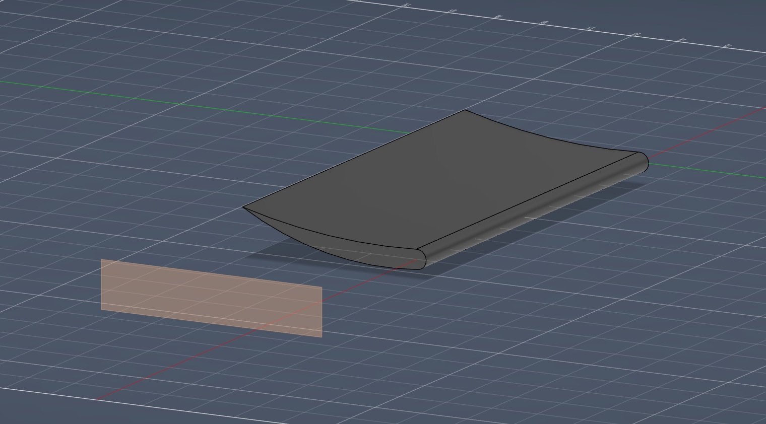 The 900mm central wing element extruded in CAD