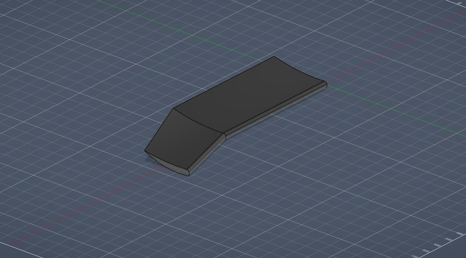 The 250mm outboard section showing its lofted transition geometry