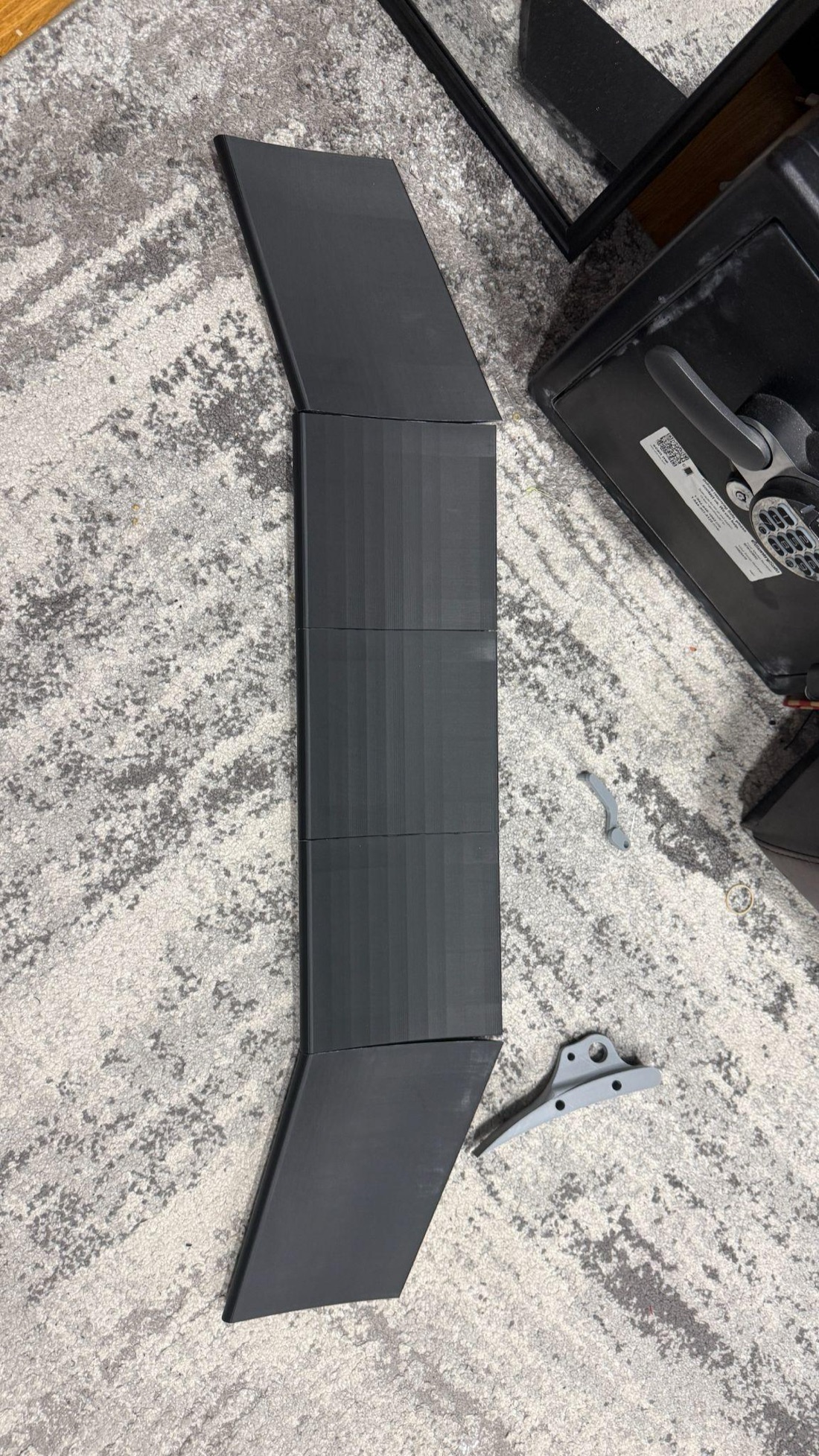 A printed outboard wing section with its angled lofted geometry