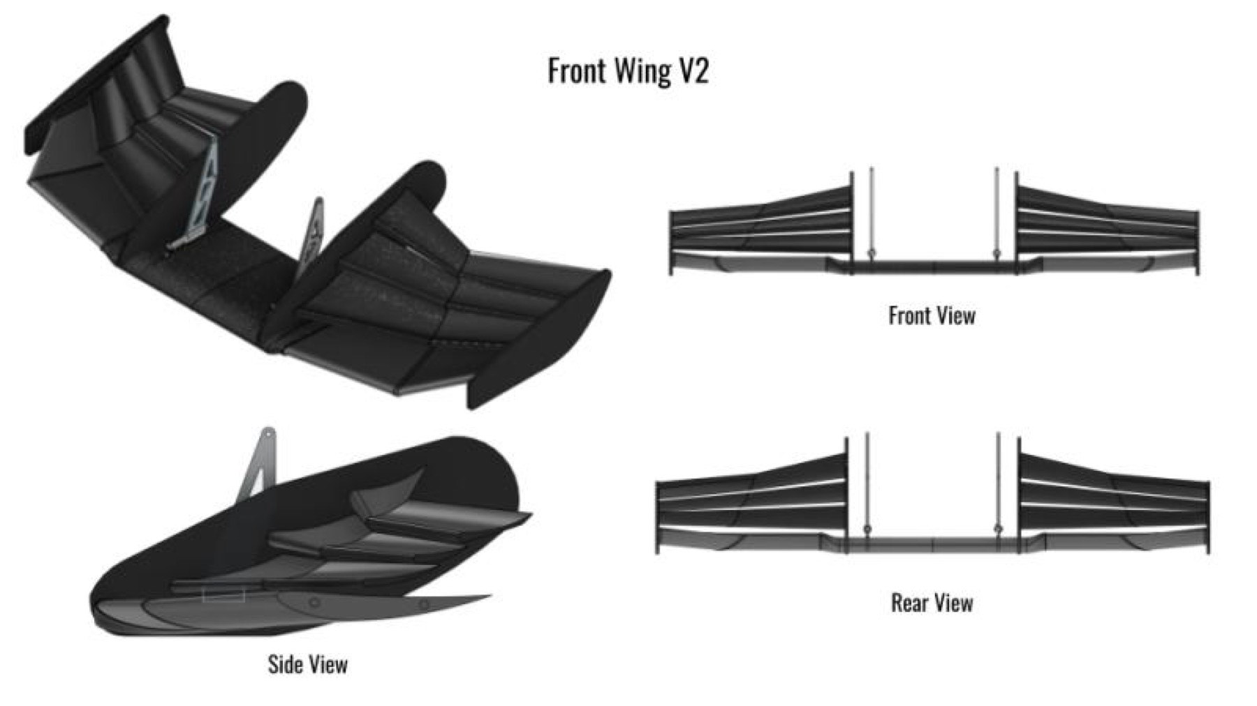 Active aero wing CAD model in Fusion 360